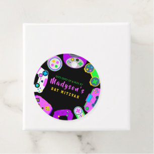 Etiquetas Para Lembrancinhas VIDEO GAMER GAMING Girl Bat Mitzvah Gift Tag