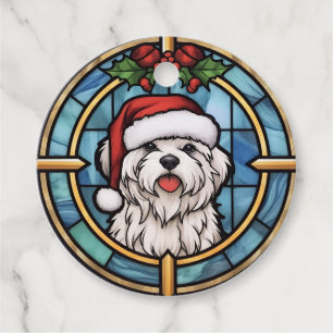Etiquetas Para Lembrancinhas Vidro Colorido de Natal Maltês