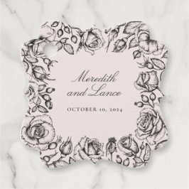 Etiquetas Para Lembrancinhas Vintage Black Rosa Sketch Wedding Favor