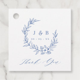 Etiquetas Para Lembrancinhas Vintage Blue Floral Wreath Monogramas Casamento