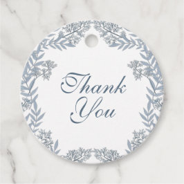 Etiquetas Para Lembrancinhas Vintage Botânica de Casamento Azul Dusty