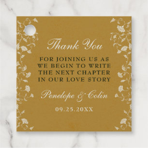 Etiquetas Para Lembrancinhas Vintage Dourado Casamento Floral Obrigado Por Etiq