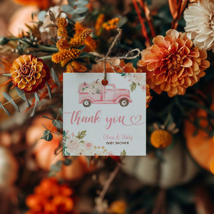 Etiquetas Para Lembrancinhas Vintage Floral Pumpkin Truck Chá de fraldas