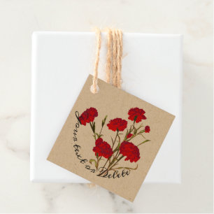 Etiquetas Para Lembrancinhas Vintage Floral Vermelho Personalizável