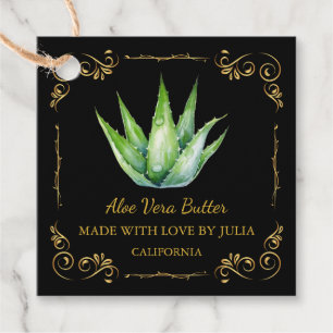 Etiquetas Para Lembrancinhas Vintage Homemade Aloe Vera Butter Square Hang Tag