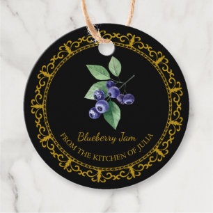 Etiquetas Para Lembrancinhas Vintage Homemade Blueberry Jam Hang Tag l Black