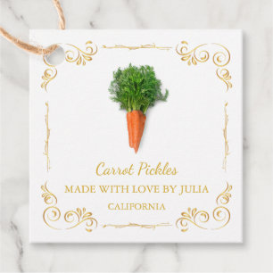 Etiquetas Para Lembrancinhas Vintage Homemade Carrot Pickle Square Hang Tag