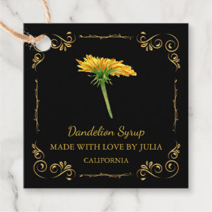 Etiquetas Para Lembrancinhas Vintage Homemade Dandelion Syrup Square Hang Tag