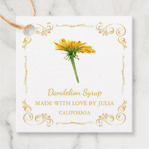 Etiquetas Para Lembrancinhas Vintage Homemade Dandelion Syrup Square Hang Tag
