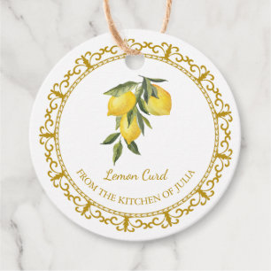 Etiquetas Para Lembrancinhas Vintage Homemade Lemon Curva Hang Tag l White