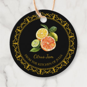 Etiquetas Para Lembrancinhas Vintage Homemade Mixed Citrus Jam Hang Tag l Black