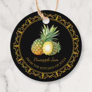 Etiquetas Para Lembrancinhas Vintage Homemade Pineapple Jam Hang Tag l Black