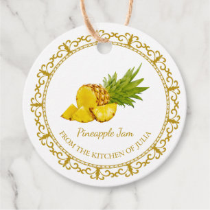 Etiquetas Para Lembrancinhas Vintage Homemade Pineapple Jam Hang Tag l White