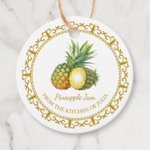 Etiquetas Para Lembrancinhas Vintage Homemade Pineapple Jam Hang Tag l White