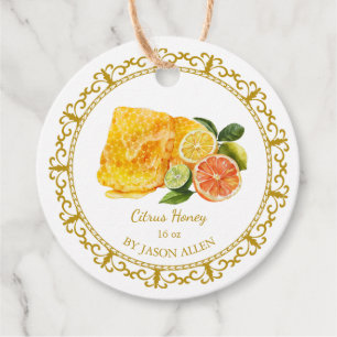 Etiquetas Para Lembrancinhas Vintage Honeycomb Citrus Infuso Honey Hang Tag
