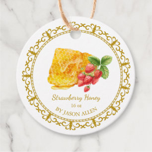 Etiquetas Para Lembrancinhas Vintage Honeycomb Strawberry Honey Hang Tag