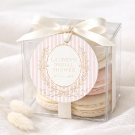 Etiquetas Para Lembrancinhas Vintage Paris Glam | Pink Stripe Bridal Shower