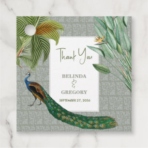 Etiquetas Para Lembrancinhas Vintage Peacock Feather Tropical Greenerice Casame