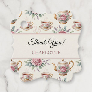 Etiquetas Para Lembrancinhas Vintage Pink Floral Rosa Tea Party Girl Aniversári