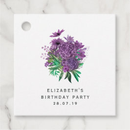 Etiquetas Para Lembrancinhas Vintage Purple e Ivory Floral Damask