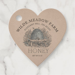 Etiquetas Para Lembrancinhas Vintage Skep Local Honey Jar Hangtag Heart