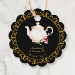 Etiquetas Para Lembrancinhas Vintage Teapot Homemade Echinacea Tea Hang Tag