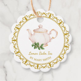 Etiquetas Para Lembrancinhas Vintage Teapot Homemade Lemon Balm Tea Hang Tag