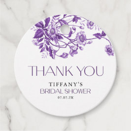 Etiquetas Para Lembrancinhas Vintage Toile Francês Púrpura Chuveiro de Noiva Fl