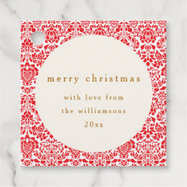 Etiquetas Para Lembrancinhas Vintage Vermelho Damask Festa Personalizado Feliz 