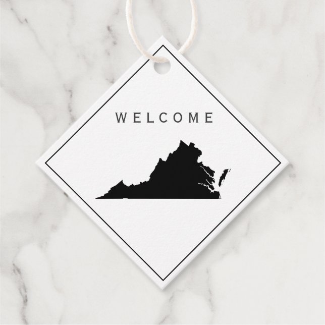 Etiquetas Para Lembrancinhas Virginia Welcome Bag Gift Tags for Wedding Weekend (Frente)