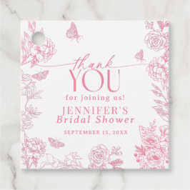 Etiquetas Para Lembrancinhas Vitoriana, Rosa e Borboleta Branca