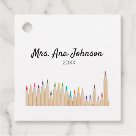 Etiquetas Para Lembrancinhas Voltar à escola: lápis coloridos adicionar nome an