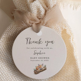 Etiquetas Para Lembrancinhas Warm Beige Baby Shower Woodland Fox Favor Tag