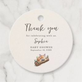 Etiquetas Para Lembrancinhas Warm Beige Baby Shower Woodland Fox Favor Tag