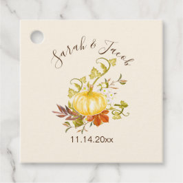 Etiquetas Para Lembrancinhas Watercolor Autumn Pumpkin e Deixa Casamento