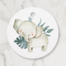 Etiquetas Para Lembrancinhas Watercolor Baby Elephant Prince Tropical Birday
