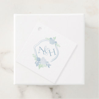 Etiquetas Para Lembrancinhas Watercolor Crest Floral Monograma Weding Tag Favor