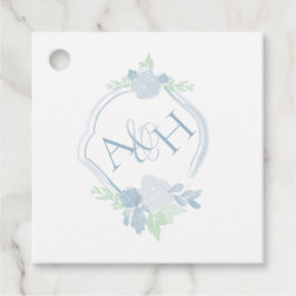 Etiquetas Para Lembrancinhas Watercolor Crest Floral Monograma Weding Tag Favor