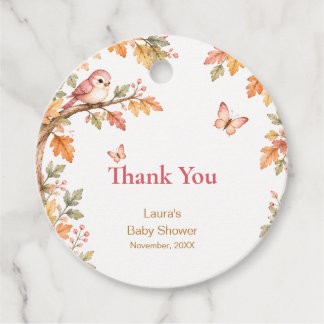 Etiquetas Para Lembrancinhas Watercolor Fall Autumn Baby Girl Shower Thank You