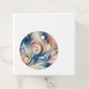 Etiquetas Para Lembrancinhas Watercolor Fantasy Floral Pastel Blue & Cream