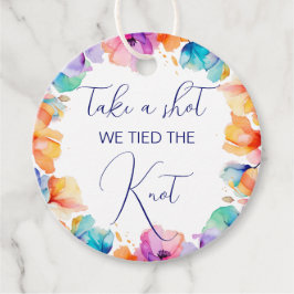 Etiquetas Para Lembrancinhas Watercolor Floral Take a shot we tied the knot