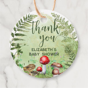 Etiquetas Para Lembrancinhas Watercolor Forest Ferns Mushroom Greenery Script
