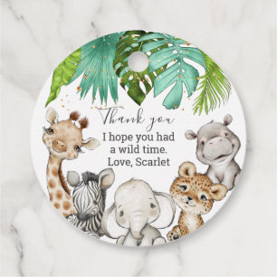 Etiquetas Para Lembrancinhas Watercolor Greenery Safari