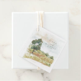 Etiquetas Para Lembrancinhas Watercolor Landscape Wedding Sage Green ID786