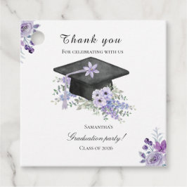Etiquetas Para Lembrancinhas Watercolor  Lavander Purple Floral Graduation 