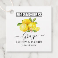 Watercolor Lemons Limoncello Wedding Grazie