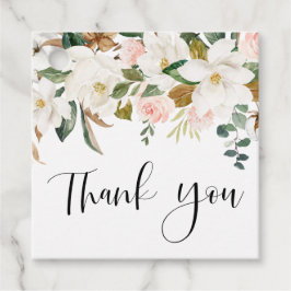 Etiquetas Para Lembrancinhas Watercolor Magnolias e Cotton Wedding Obrigado