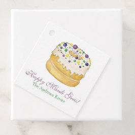 Etiquetas Para Lembrancinhas Watercolor Mardi Gras King Cake