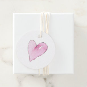 Etiquetas Para Lembrancinhas Watercolor Pink Sweet Heart Love Modern Artisan