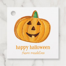 Watercolor Pumpkin Jack-o-Lantern Cookie Halloween